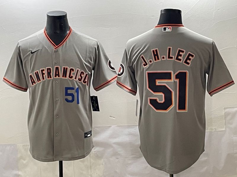 Men 2025 San Francisco Giants #51 J.H.Lee Grey Game Nike MLB Jersey style 18